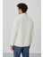 Ekru Yazı Nakışlı Dik Yaka Fermuarlı Standart Kalıp Erkek Sweatshirt Polar - 87992 5