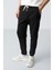 Ekru Siyah Pamuklu Kalın Yumuşak Dokulu Oversize Fit Basic Erkek Eşofman Takım - 85261 5