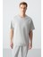 Taş Pamuklu Kalın Yumuşak Dokulu Oversize Fit Basic Erkek Eşofman Takım - 85261 2