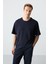 Lacivert Pamuklu Kalın Yumuşak Dokulu Oversize Fit Basic Erkek Eşofman Takım - 85261 2