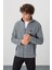 Hardy Gri Melanj Standart Kalıp Polar Erkek Sweatshirt - 88299 3