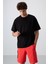 Siyah Pamuklu Kalın Yumuşak Dokulu Oversize Fit Basic Erkek T-Shirt - 88349 5