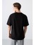 Siyah Pamuklu Kalın Yumuşak Dokulu Oversize Fit Baskılı Erkek T-Shirt - 88350 5