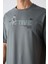 Haki Pamuklu Kalın Yumuşak Dokulu Oversize Fit Baskılı Erkek T-Shirt - 88344 3