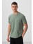 Açık Yeşil Erkek Basic Kısa Kol Standart Kalıp O Yaka T-shirt - 87911 1