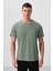 Açık Yeşil Erkek Basic Kısa Kol Standart Kalıp O Yaka T-shirt - 87911 4