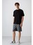 Siyah Pamuklu Kalın Yumuşak Dokulu Oversize Fit Baskılı Erkek T-Shirt - 88343 2