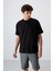 Siyah Pamuklu Kalın Yumuşak Dokulu Oversize Fit Baskılı Erkek T-Shirt - 88343 4