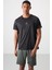 Tommy Life Siyah Polyester Nefes Alan Jakarlı Ince Esnek Standart Fit Erkek Performans T-Shirt - 88397 1