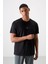 Siyah Polyester Nefes Alan Dokulu İnce Esnek Standart Fit Erkek Performans T-Shirt - 88396 1