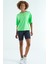 Neon Yeşil O Yaka Baskı Detaylı Oversize Kısa Kol Kadın T-Shirt - 97263 1