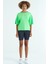 Neon Yeşil O Yaka Baskı Detaylı Oversize Kısa Kol Kadın T-Shirt - 97263 4