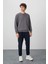 Koyu Gri Pamuk Yumuşak Dokulu Standart Fit Basic Erkek Sweatshirt - 88363 2