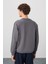 Koyu Gri Pamuk Yumuşak Dokulu Standart Fit Basic Erkek Sweatshirt - 88363 5