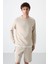 Bej Basic O Yaka Rahat Form Erkek Sweatshirt - 88053 4