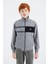 Gri Melanj Dik Yaka Erkek Çocuk Sweatshirt - 11183 1