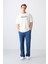 Ekru Pamuklu Kalın Yumuşak Dokulu Oversize Fit Baskılı Erkek T-Shirt - 88329 2