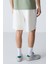 Ekru Pamuklu Kalın Yumuşak Dokulu Standart Fit Basic Erkek Şort - 81275 5
