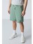 Açık Yeşil Pamuklu Kalın Yumuşak Dokulu Standart Fit Basic Erkek Şort - 81276 2