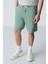 Açık Yeşil Pamuklu Kalın Yumuşak Dokulu Standart Fit Basic Erkek Şort - 81276 4