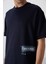 Lacivert Pamuklu Kalın Yumuşak Dokulu Oversize Fit Baskılı Erkek T-Shirt - 88322 3