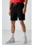 Siyah Pamuklu Kalın Yumuşak Dokulu Comfort Fit Basic Erkek Şort - 81274 2