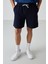 Lacivert Pamuklu Kalın Yumuşak Dokulu Comfort Fit Basic Erkek Şort - 81274 1