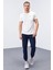 Tommy Life İndigo Erkek Fermuar Cepli Dar Kesim Jogger Eşofman Alt-84343 1