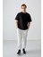 Siyah Pamuklu Kalın Yumuşak Dokulu Oversize Fit Basic Erkek T-Shirt - 88378 4