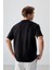 Siyah Pamuklu Kalın Yumuşak Dokulu Oversize Fit Basic Erkek T-Shirt - 88378 5