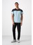 Açık Mavi Polyester Nefes Alan Dokulu İnce Esnek Standart Fit Erkek Performans T-Shirt - 88386 2