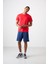 Kırmızı Polyester Nefes Alan Dokulu İnce Esnek Standart Fit Erkek Performans T-Shirt - 88388 2