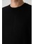 Siyah Pamuklu Kalın Yüzeyi Dokulu Oversize Fit Basic Erkek T-Shirt - 88337 3