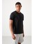 Siyah Polyester Nefes Alan Dokulu İnce Esnek Standart Fit Erkek Performans T-Shirt - 88388 4