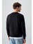 Siyah Pamuk Yumuşak Dokulu Standart Fit Basic Erkek Sweatshirt - 88363 5