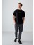 Siyah Pamuklu Kalın Yumuşak Dokulu Oversize Fit Baskılı Erkek T-Shirt - 88376 2