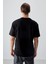 Siyah Pamuklu Kalın Yumuşak Dokulu Oversize Fit Baskılı Erkek T-Shirt - 88376 5
