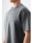 Haki Pamuklu Kalın Yumuşak Dokulu Oversize Fit Basic Erkek T-Shirt - 88378 2