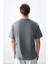 Haki %100 Pamuk Kalın Yumuşak Dokulu Oversize Fit Basic Erkek T-Shirt - 88353 5