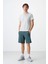 Orman Yeşili Gizli Fermuar Arka Cepli Bağcıklı Standart Kalıp Erkek Şort - 81136 1