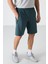 Orman Yeşili Gizli Fermuar Arka Cepli Bağcıklı Standart Kalıp Erkek Şort - 81136 3