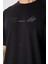 Siyah Pamuklu Kalın Yumuşak Dokulu Oversize Fit Baskılı Erkek T-Shirt - 88330 3