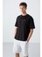 Siyah Pamuklu Kalın Yumuşak Dokulu Oversize Fit Baskılı Erkek T-Shirt - 88330 4