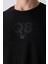 Siyah Pamuklu Kalın Yumuşak Dokulu Oversize Fit Baskılı Erkek T-Shirt - 88333 3