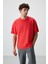 Fiesta Pamuklu Kalın Yüzeyi Dokulu Oversize Fit Baskılı Erkek T-Shirt - 88369 1
