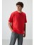 Fiesta Pamuklu Kalın Yüzeyi Dokulu Oversize Fit Baskılı Erkek T-Shirt - 88369 4