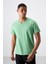 Açık Yeşil Basic Kısa Kol Standart Kalıp V Yaka Erkek T-Shirt - 87912 1