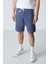 Petrol Pamuklu Kalın Yumuşak Dokulu Standart Fit Basic Erkek Şort - 81281 1