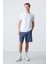 Petrol Pamuklu Kalın Yumuşak Dokulu Standart Fit Basic Erkek Şort - 81281 2