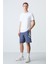Petrol Pamuklu Kalın Yumuşak Dokulu Standart Fit Basic Erkek Şort - 81281 5